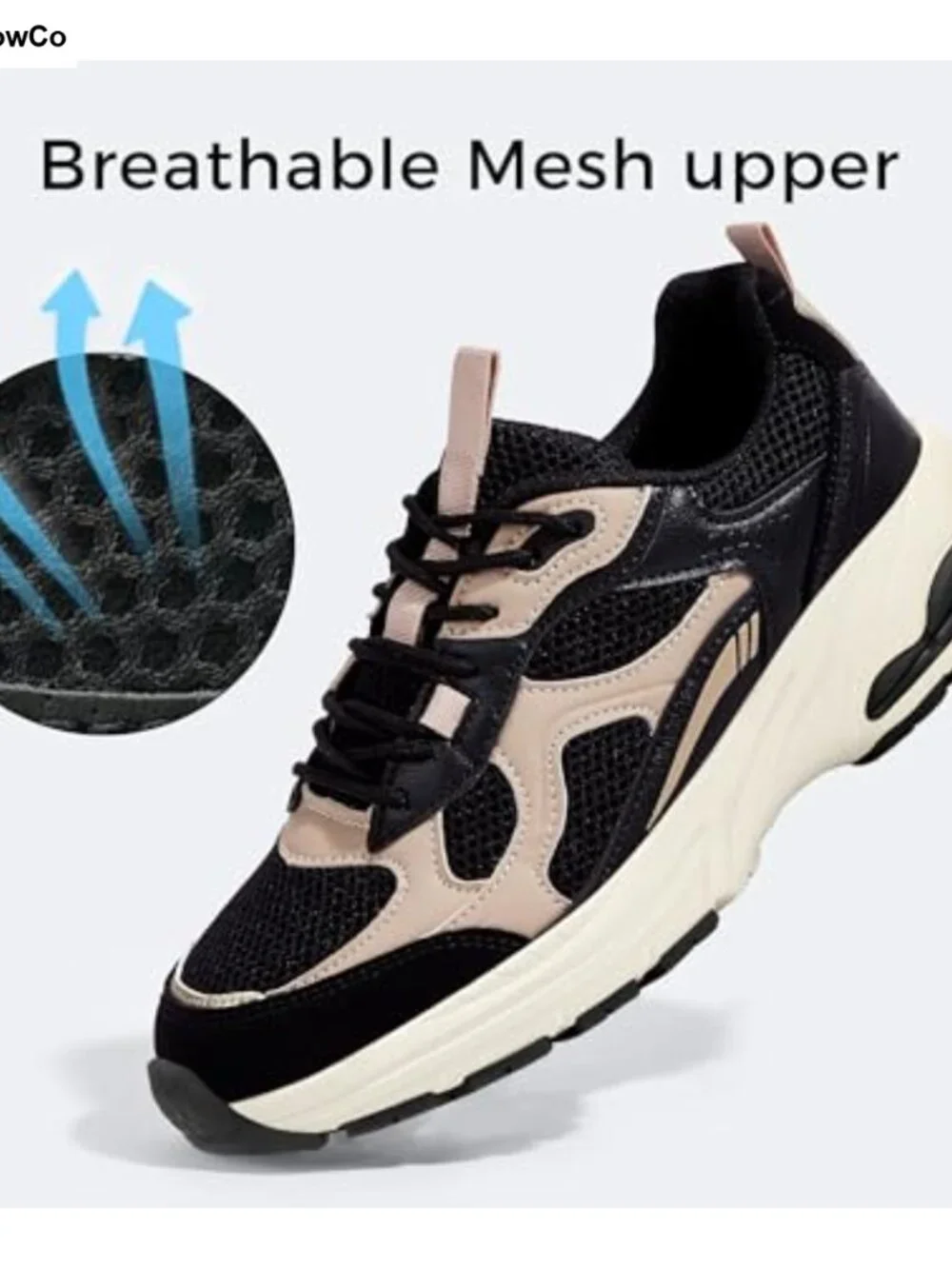 Chunky Fashion Sneakers Gym Athletic Walking Shoes Lace-Up Breathable Mesh